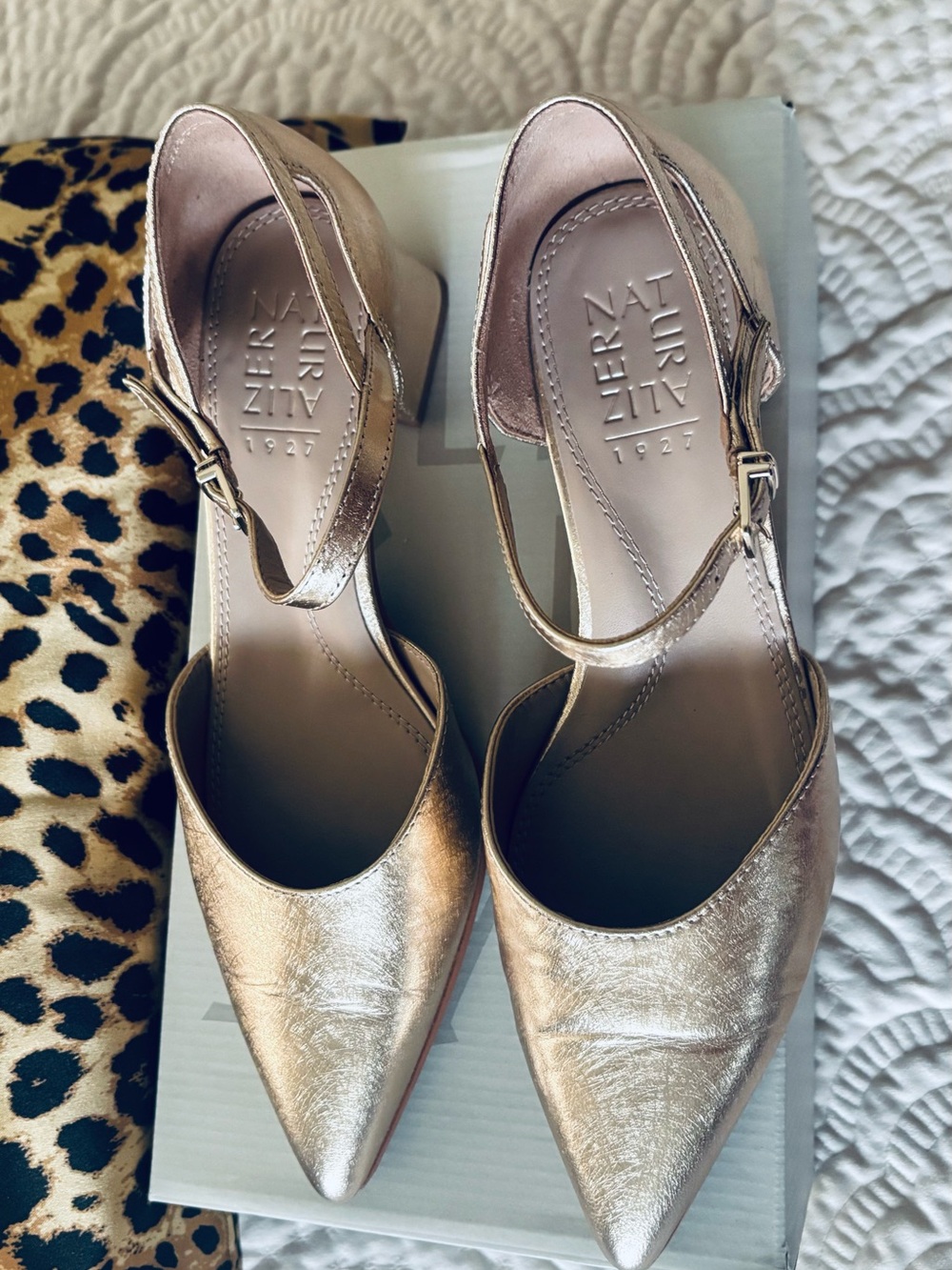 Naturalizer Rose Gold Pointed-Toe Slingback Heels 8W